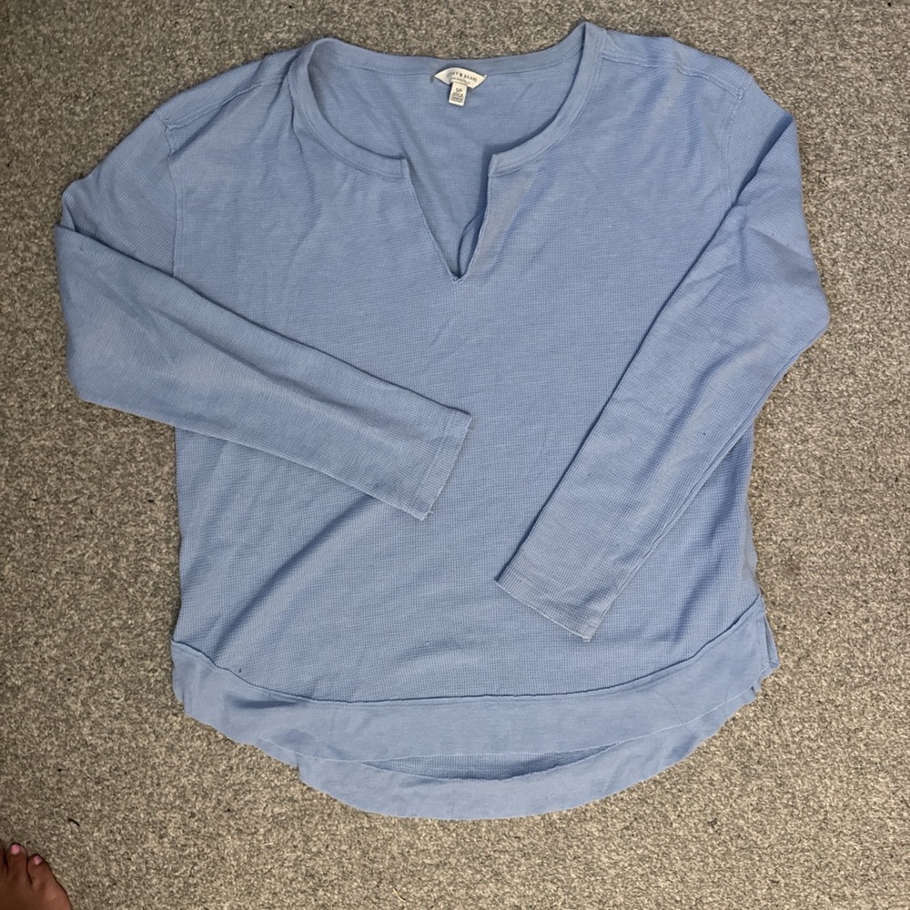 Lucky Brand Sky Blue V-Neck Blouse
